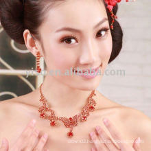 red wedding jewelry set